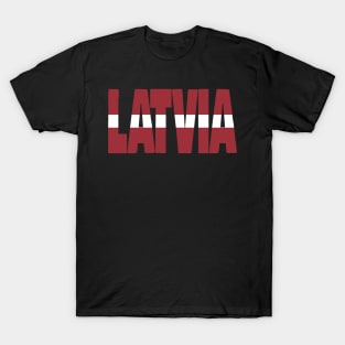 Latvia flag stencil T-Shirt